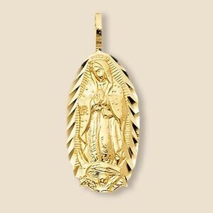Guadalupe Virgin Mary 14k Solid Gold Pendant | perfect gift | faith | Guadalupe